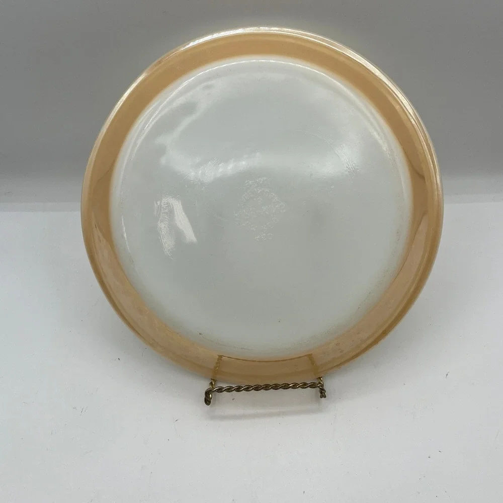 Fire-King Peach Luster Milk Glass‎ 9 Inch Pie Plate Vintage Anchor Hocking #460